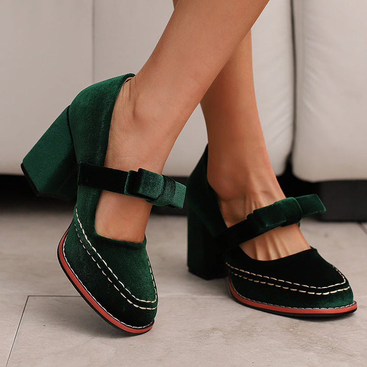 Muse & Valeur | Block Heels for Women in Black Leather