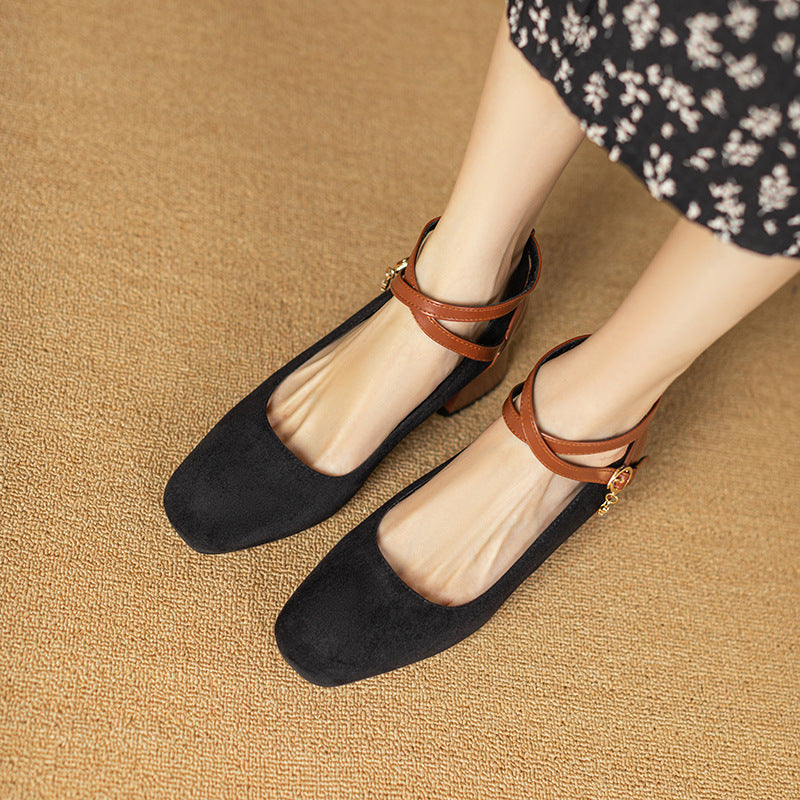 Muse & Valeur | Suede Heels for Women in Black