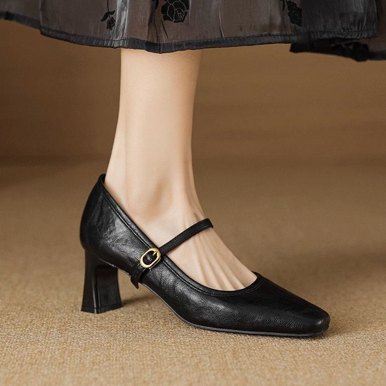 Muse & Valeur | Heels for Women in Leather, Classic Black