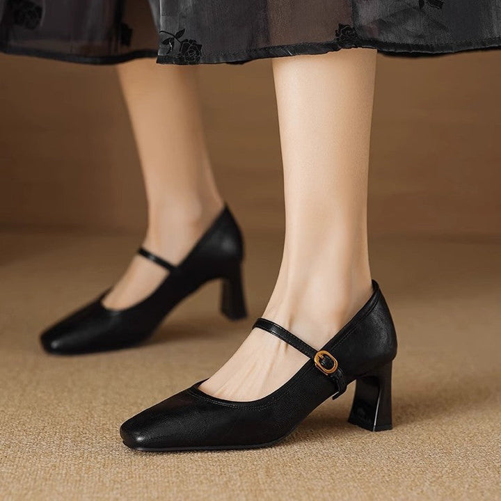 Muse & Valeur | Heels for Women in Leather, Classic Black