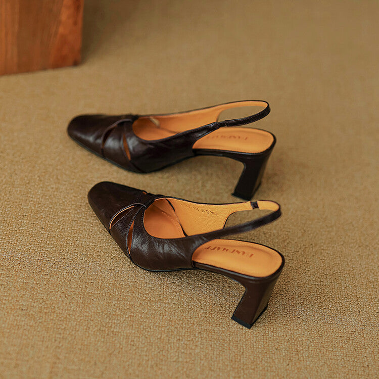 Muse & Valeur | Genuine Leather Slingbacks for Women