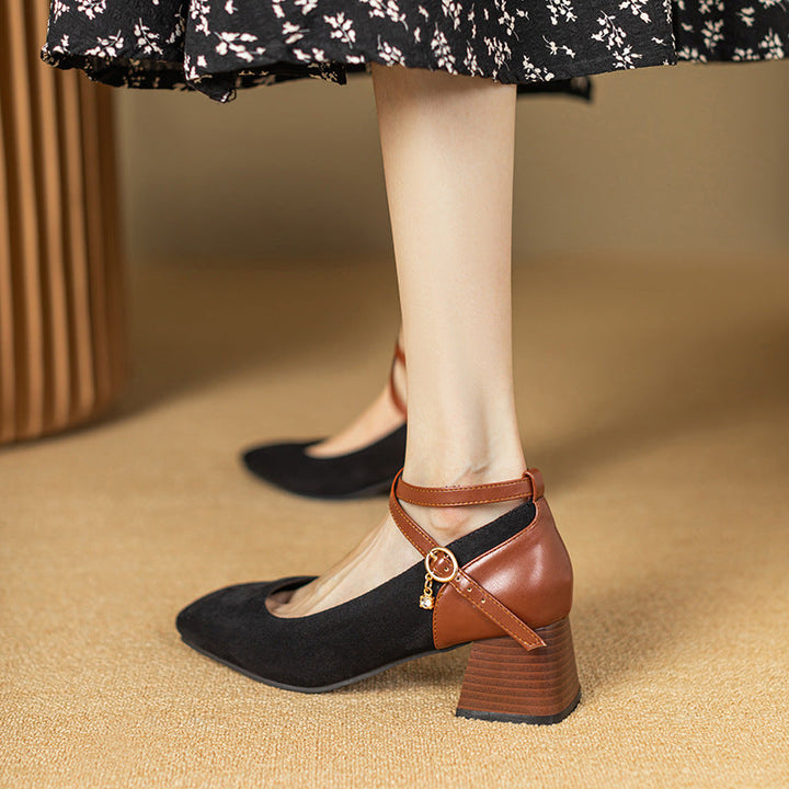 Muse & Valeur | Suede Heels for Women in Black