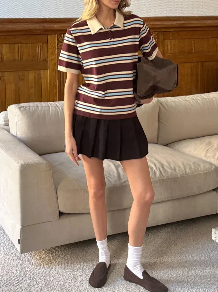 Muse and Valeur | Stripe Polo Tee