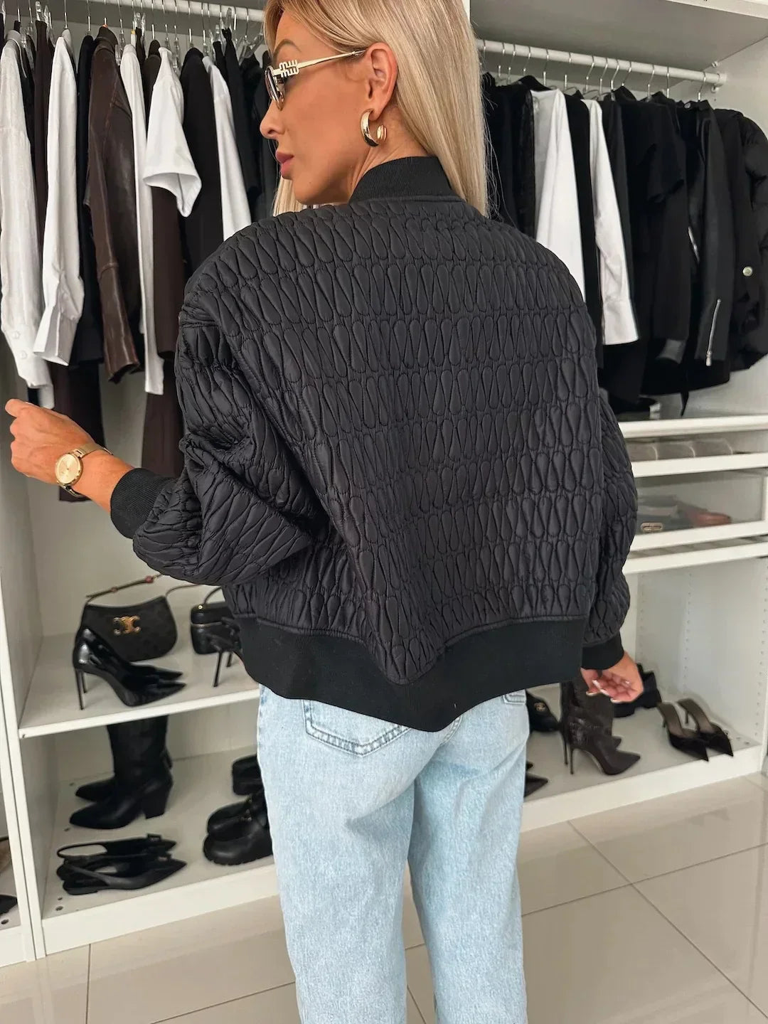 Muse and Valeur | Women's Quilted Jacket, Zip Front