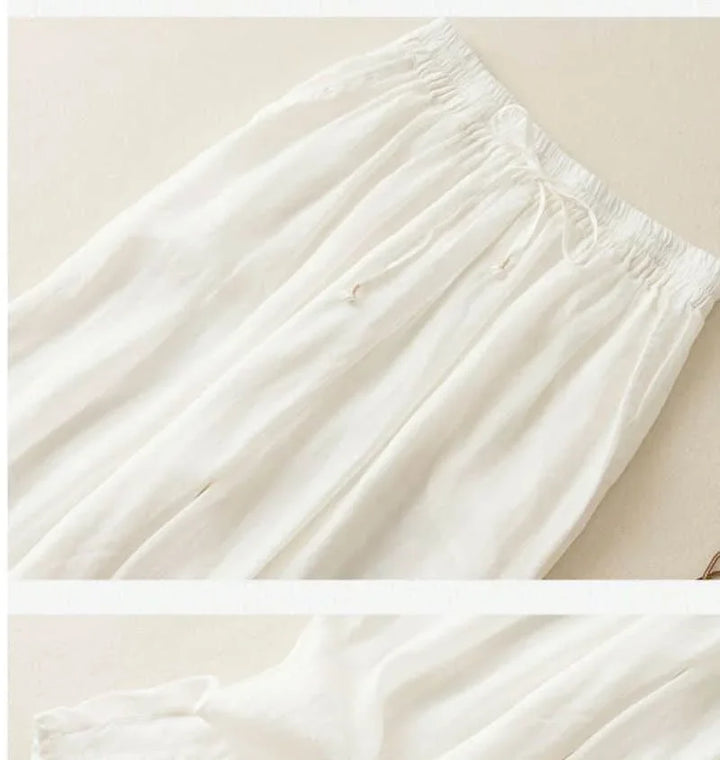 Muse & Valeur | Linen Pants for Women in Natural Fit, Beige
