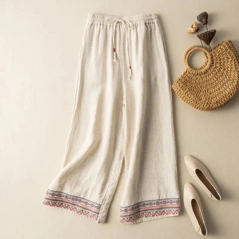 Muse & Valeur | Wide Leg Pant for Women in Natural Fabric
