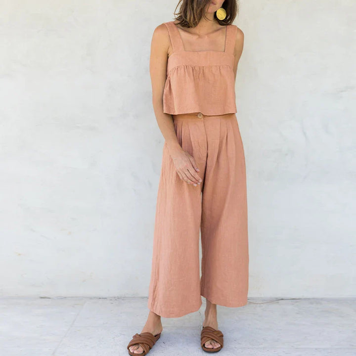 Muse & Valeur | Linen Pleated Culotte Pant for Women