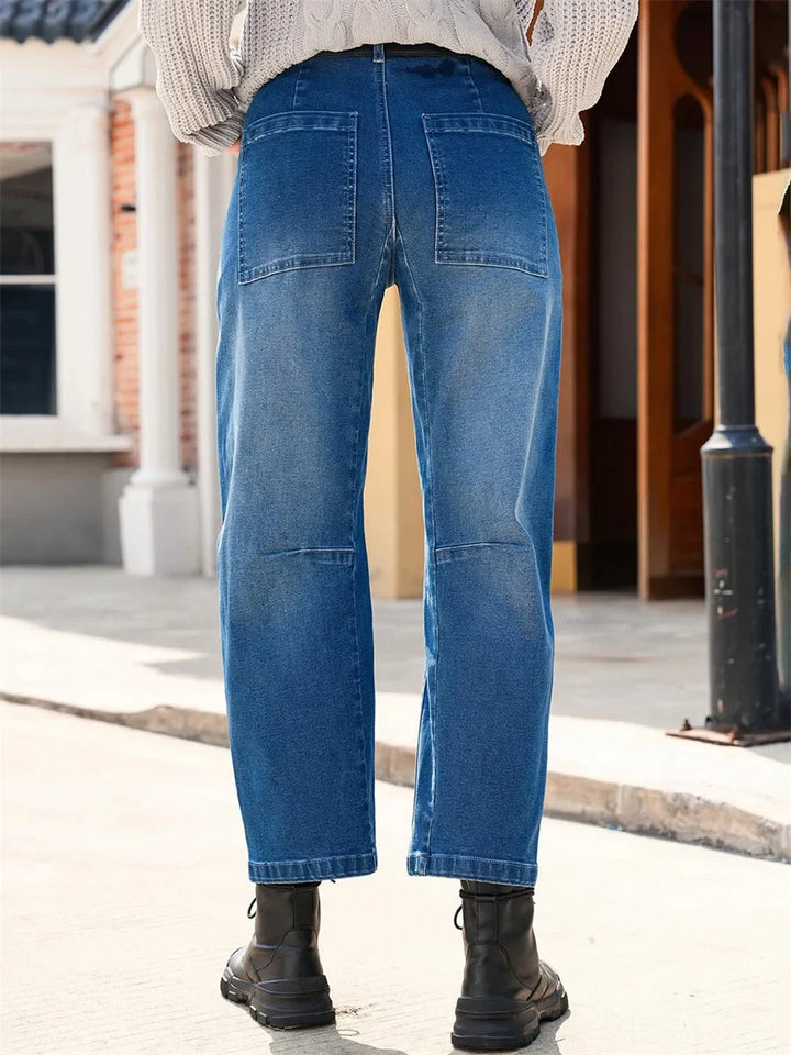 Muse & Valeur | Structured Barrel Jeans for Women in Denim