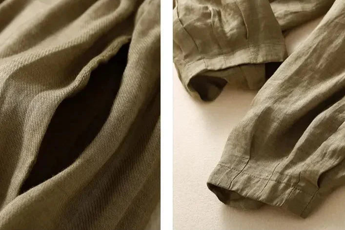Muse & Valeur | Linen Trousers for Women in Natural Fit, Beige