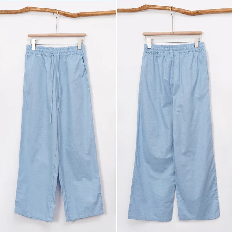 Muse & Valeur | Linen Lounge Pant for Women in Relaxed Fit, Natural Color