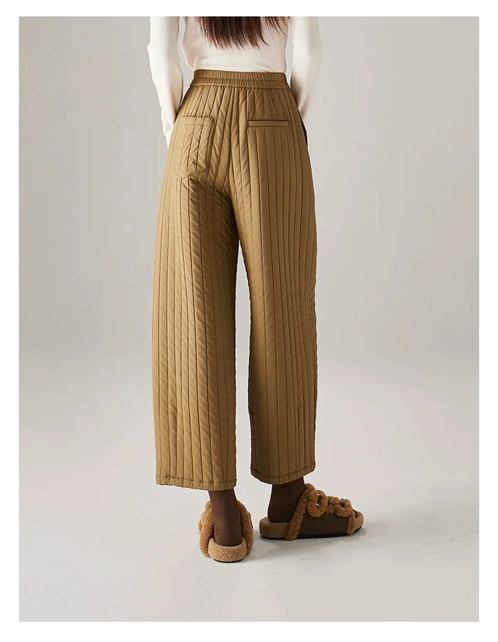 Muse & Valeur | Cotton Wide-Leg Pants for Women in Beige