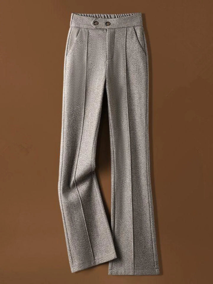 Muse & Valeur | Wool-Blend Flare Trousers for Women in Black