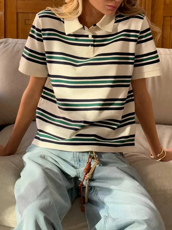 Muse and Valeur | Stripe Polo Tee