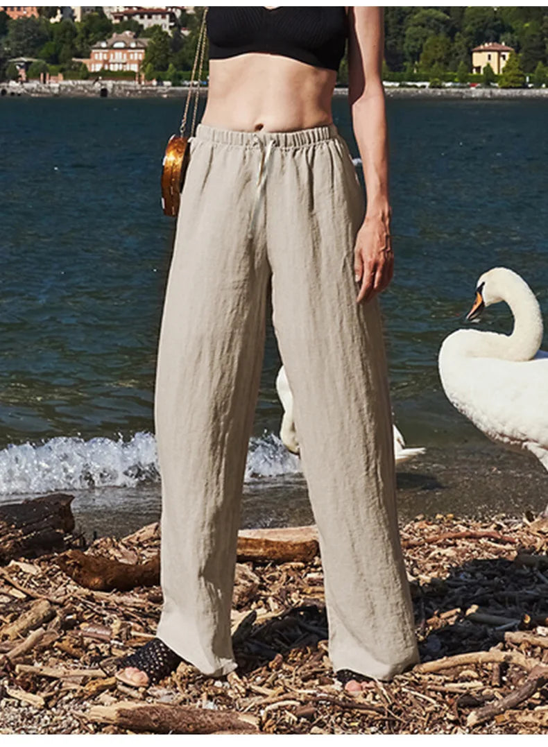 Muse & Valeur | Wide Leg Linen Pant for Women in Natural