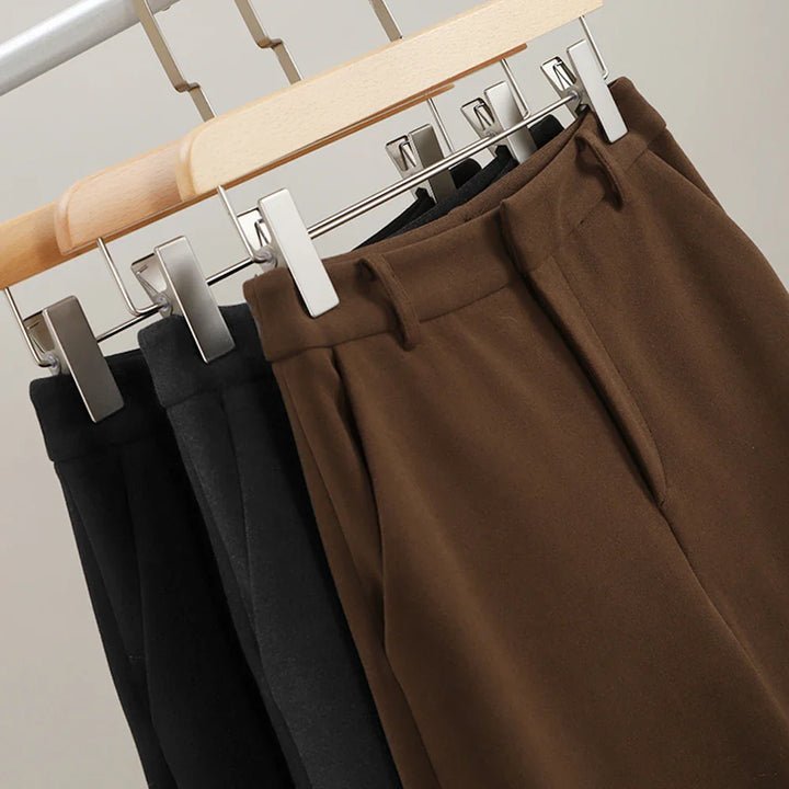 Muse & Valeur | Wool Wide Leg Pants for Women in Autumn Color
