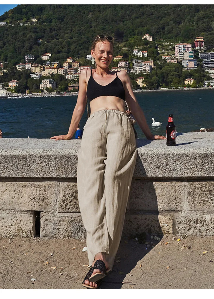 Muse & Valeur | Wide Leg Linen Pant for Women in Natural