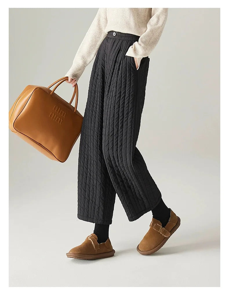 Muse & Valeur | Cotton Wide-Leg Pants for Women in Beige
