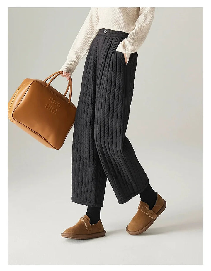 Muse & Valeur | Cotton Wide-Leg Pants for Women in Beige