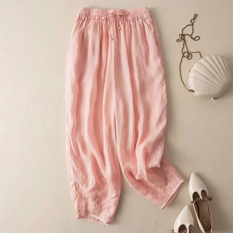 Muse & Valeur | Linen Pants for Women in Natural Fit, Beige