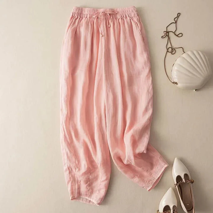 Muse & Valeur | Linen Pants for Women in Natural Fit, Beige