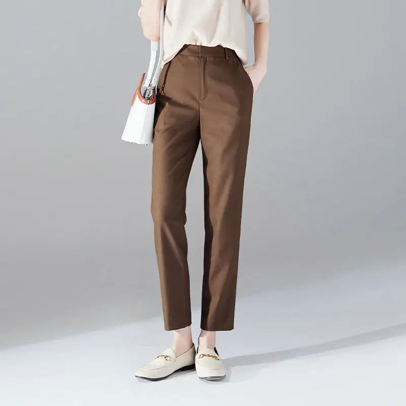 Muse & Valeur | High-Waist Trousers for Women in Elegant Fabric