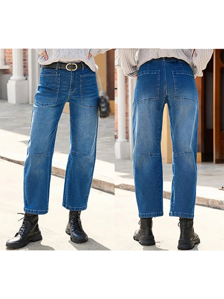Muse & Valeur | Structured Barrel Jeans for Women in Denim