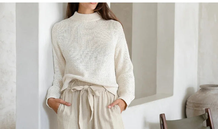 Muse & Valeur | Linen Wide Leg Pant for Women in Ruffle Style