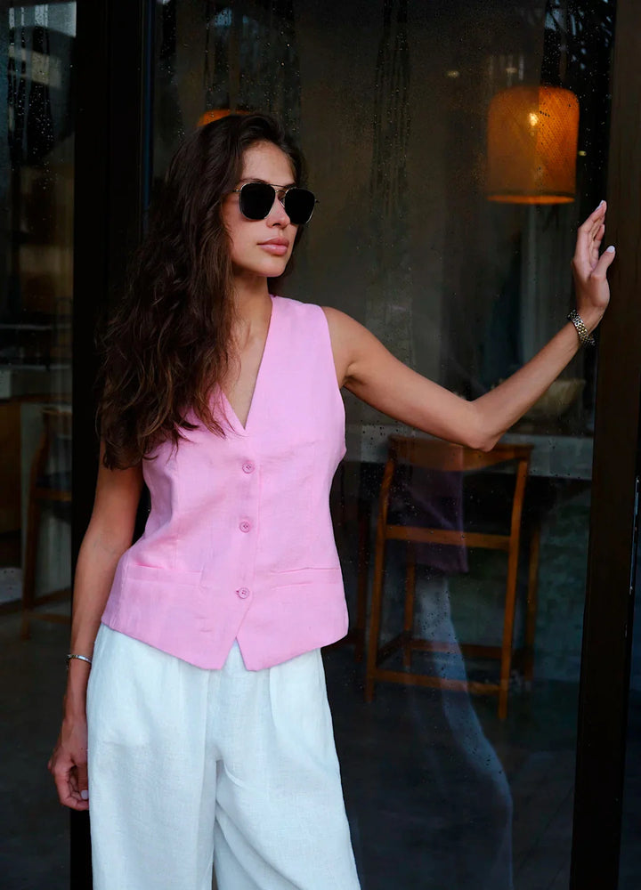 Muse & Valeur | Linen Wide-Leg Trousers for Women in Natural