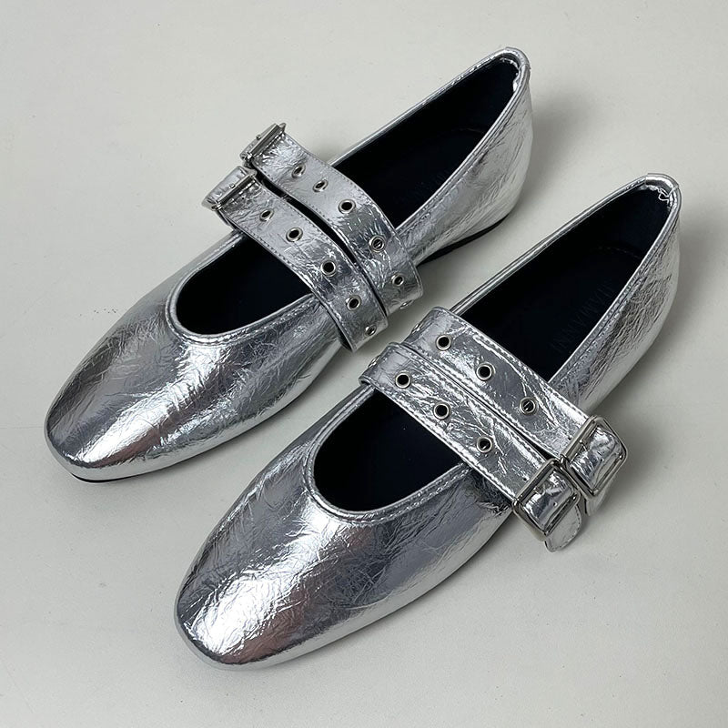 Muse & Valeur | Mary Jane Flats for Women in Black Leather