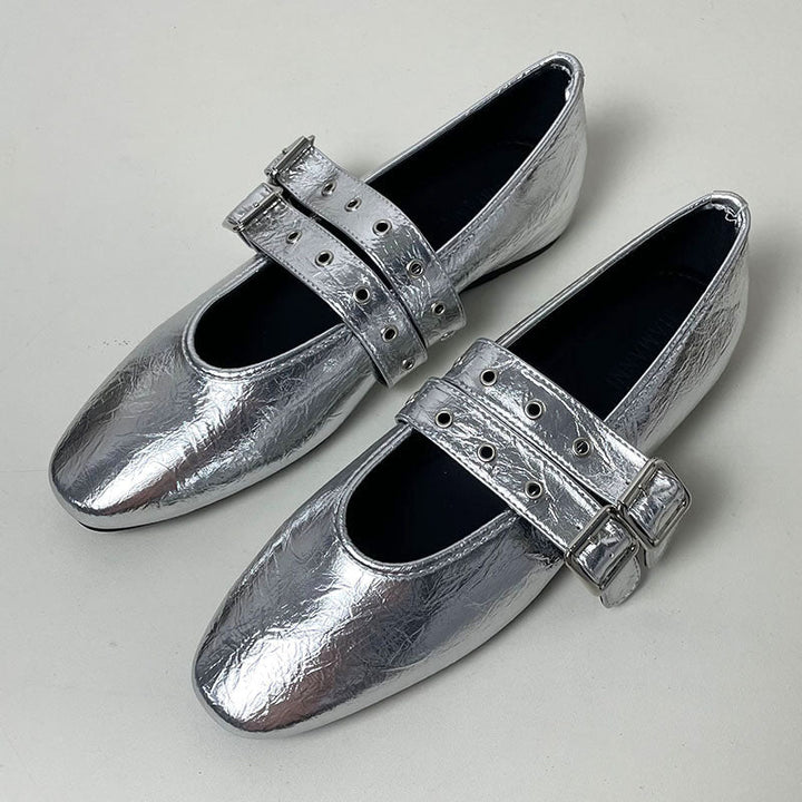 Muse & Valeur | Mary Jane Flats for Women in Black Leather