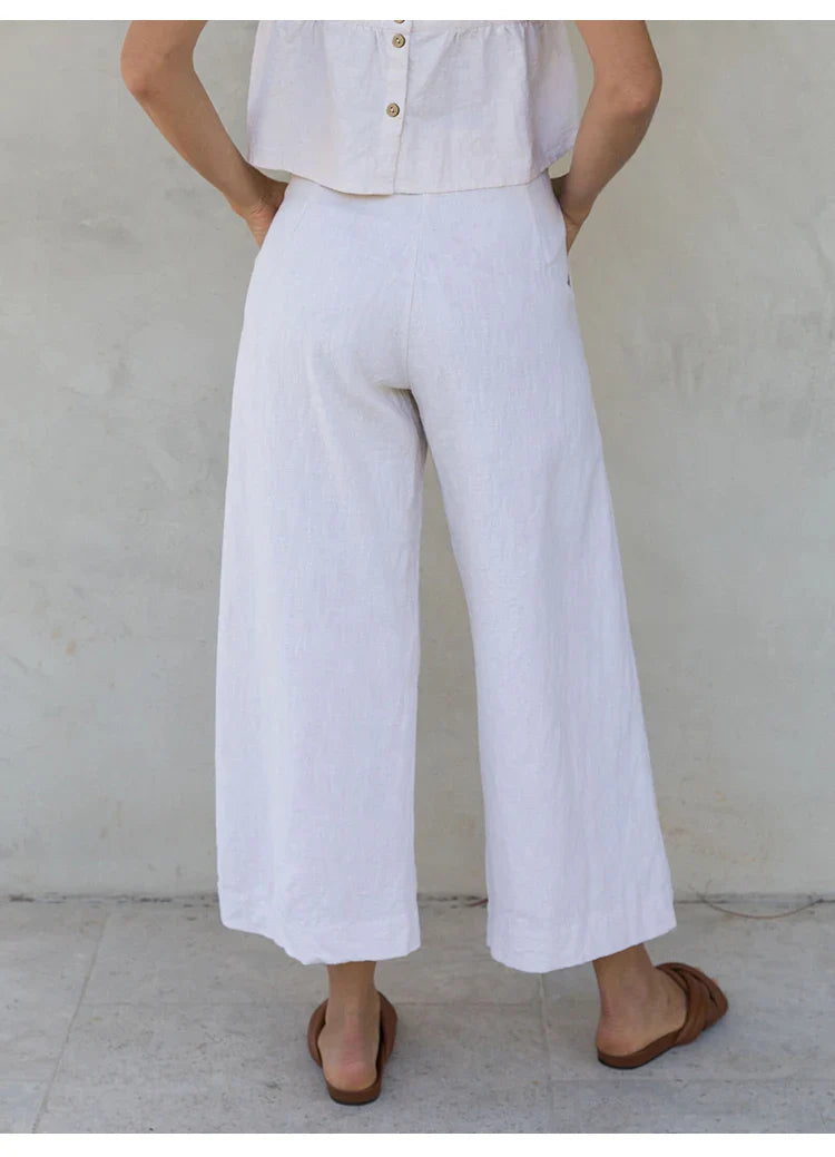 Muse & Valeur | Linen Pleated Culotte Pant for Women