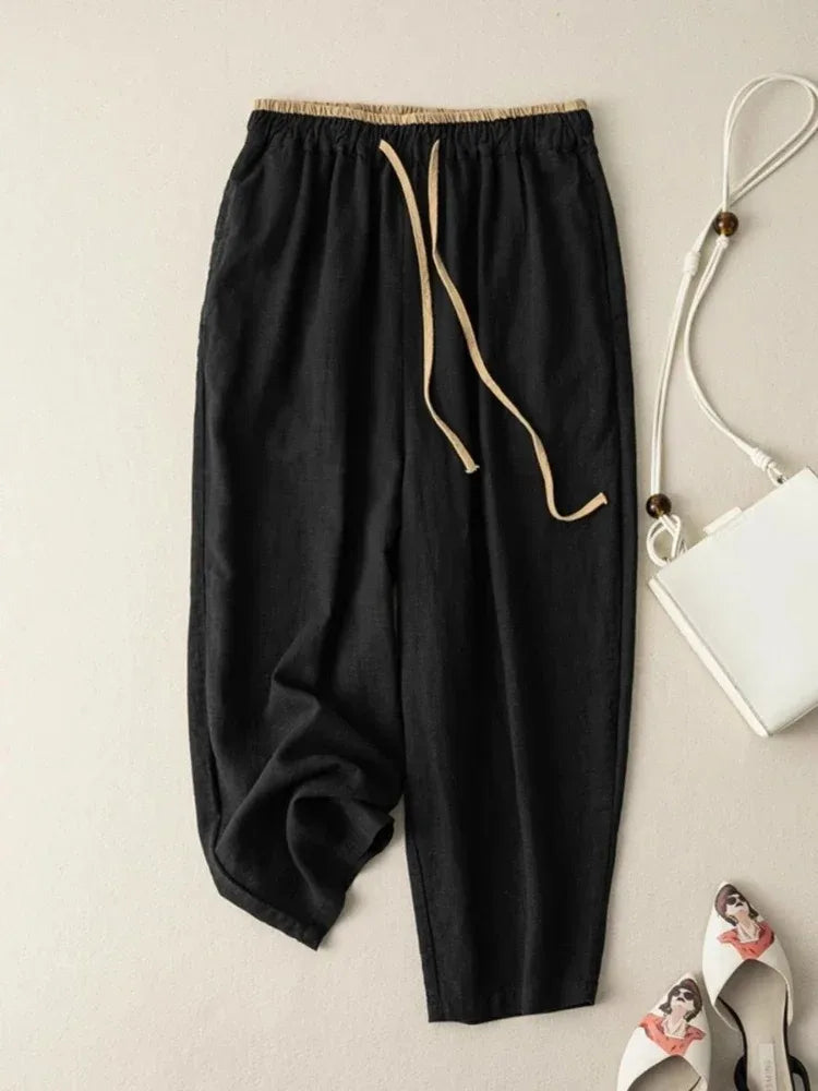 Muse & Valeur | Chambray Linen Tapered Pant for Women