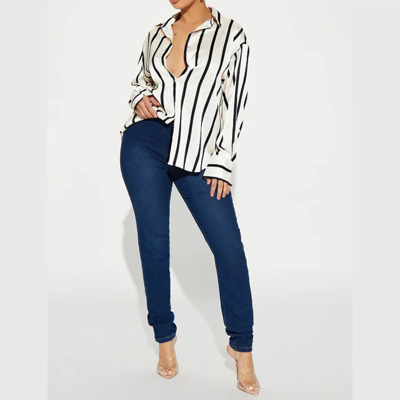 Muse and Valeur | Satin Stripe Shirt