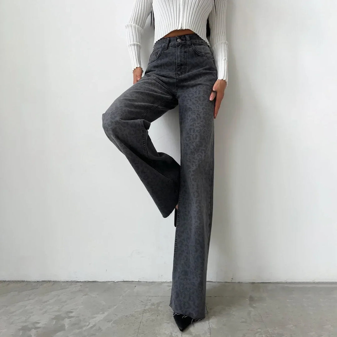 Muse & Valeur | Leopard Straight Jeans for Women