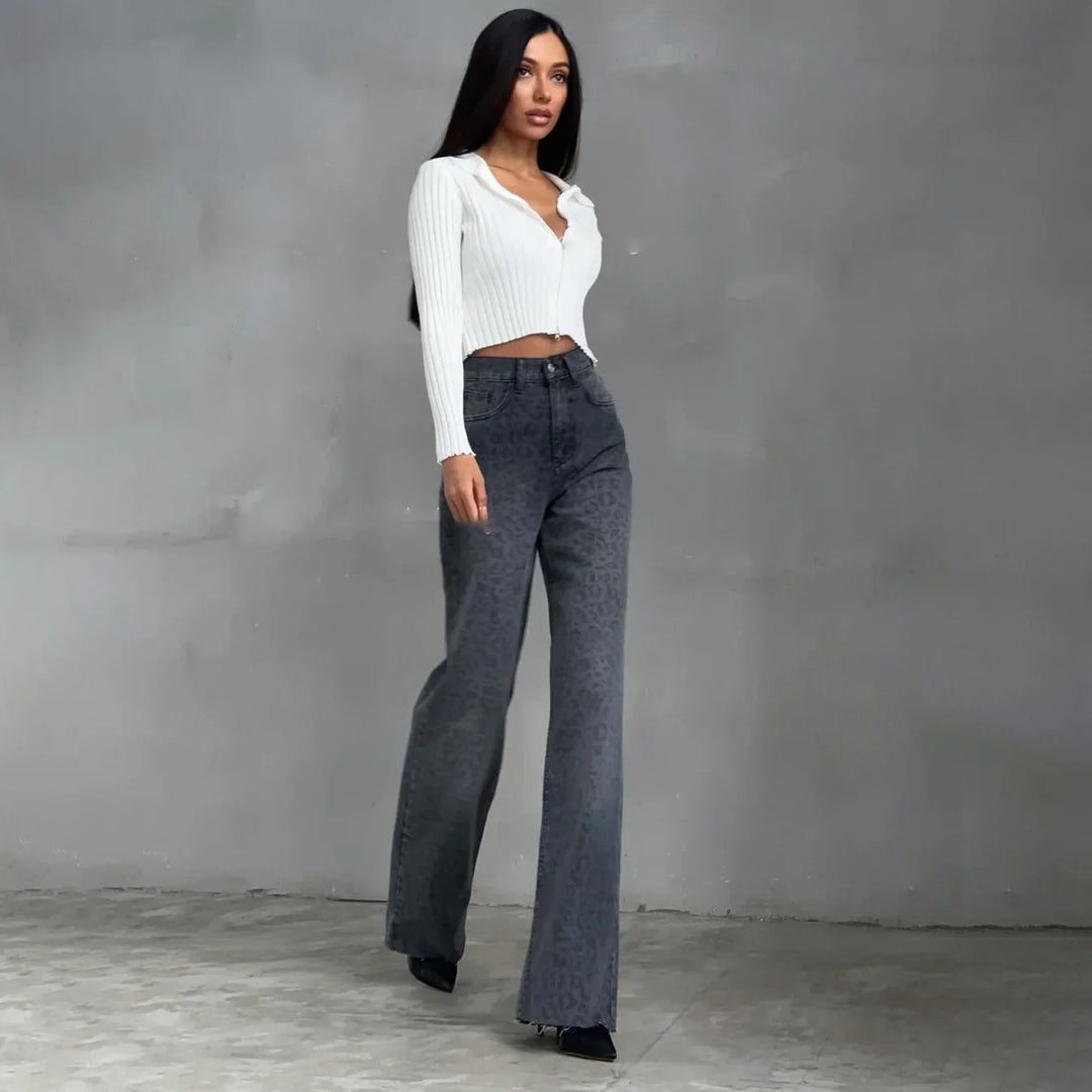 Muse & Valeur | Leopard Straight Jeans for Women