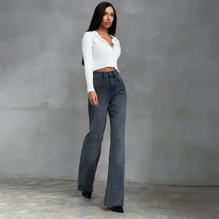 Muse & Valeur | Leopard Straight Jeans for Women