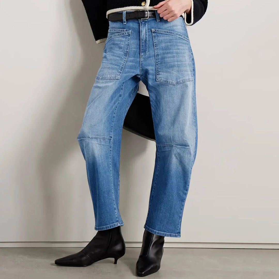 Muse & Valeur | Structured Barrel Jeans for Women in Denim