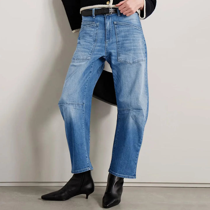 Muse & Valeur | Structured Barrel Jeans for Women in Denim