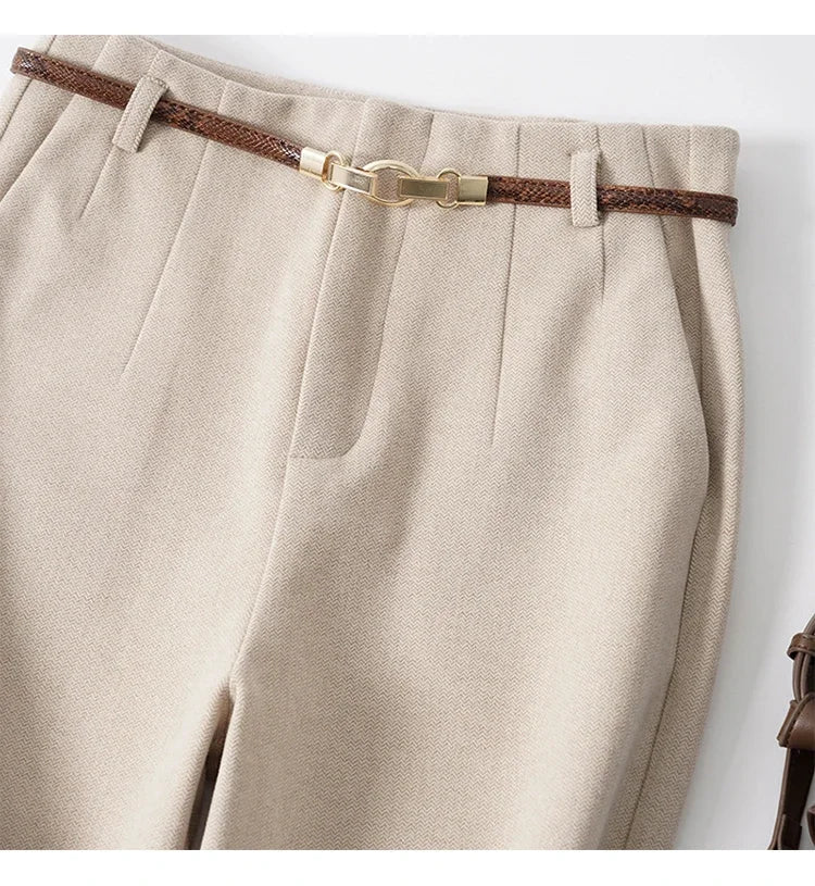 Muse & Valeur | Wide Leg Wool Trousers for Women in Black