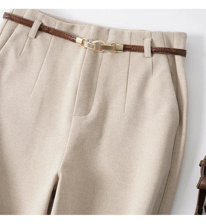 Muse & Valeur | Wide Leg Wool Trousers for Women in Black