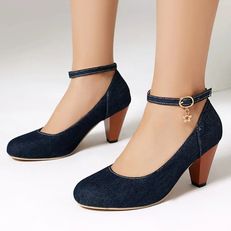 Muse & Valeur | Heels for Women, Leather, Slim Fit, Black, Elegant