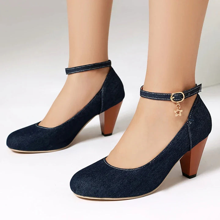 Muse & Valeur | Heels for Women, Leather, Slim Fit, Black, Elegant