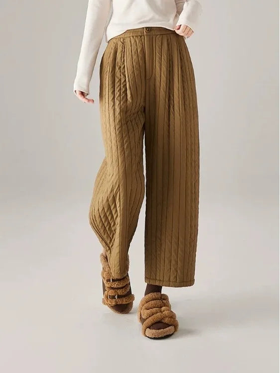 Muse & Valeur | Cotton Wide-Leg Pants for Women in Beige