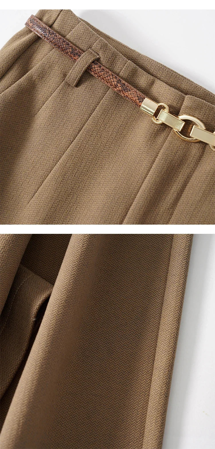 Muse & Valeur | Wide Leg Wool Trousers for Women in Black