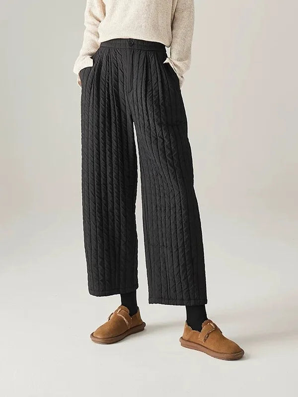 Muse & Valeur | Cotton Wide-Leg Pants for Women in Beige