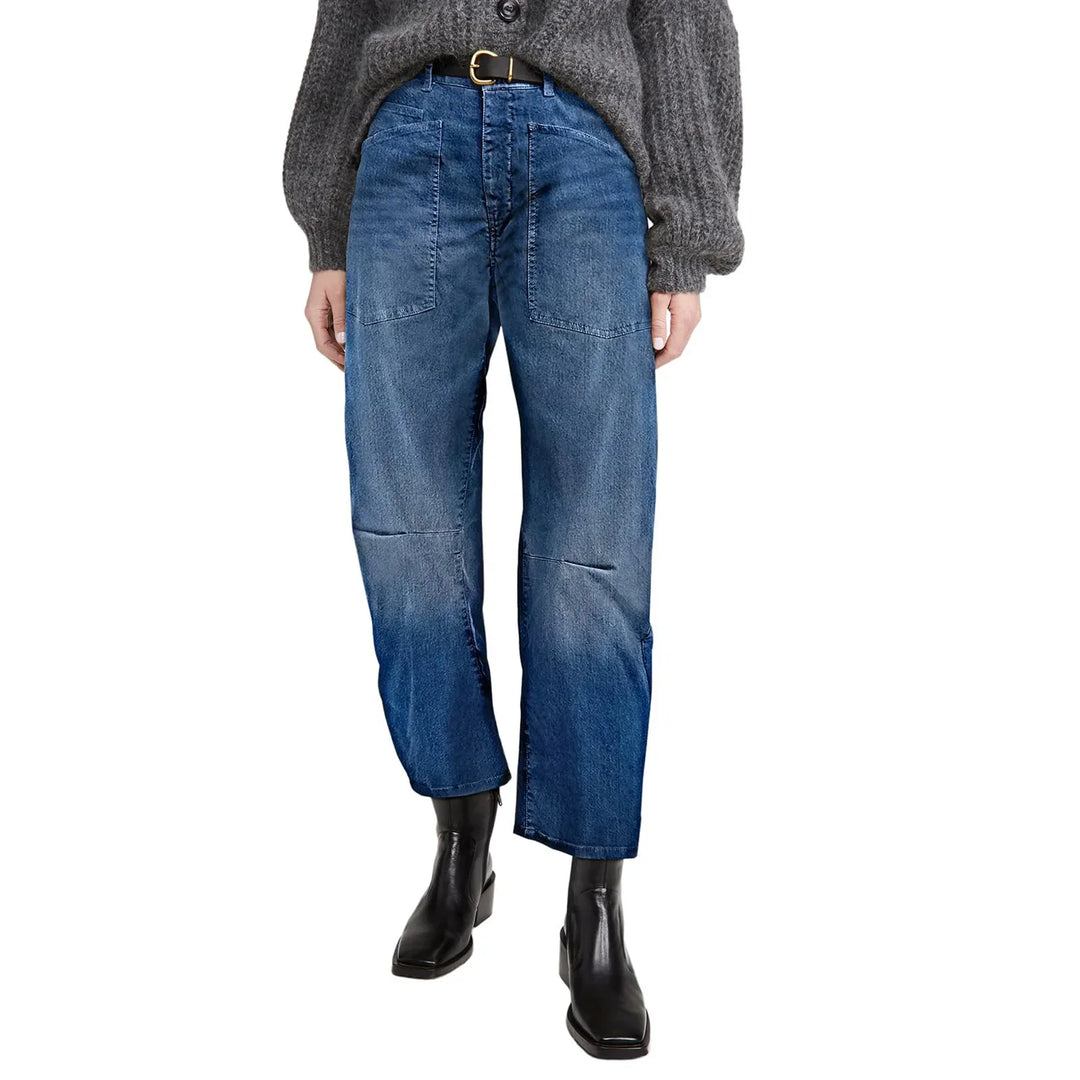 Muse & Valeur | Structured Barrel Jeans for Women in Denim