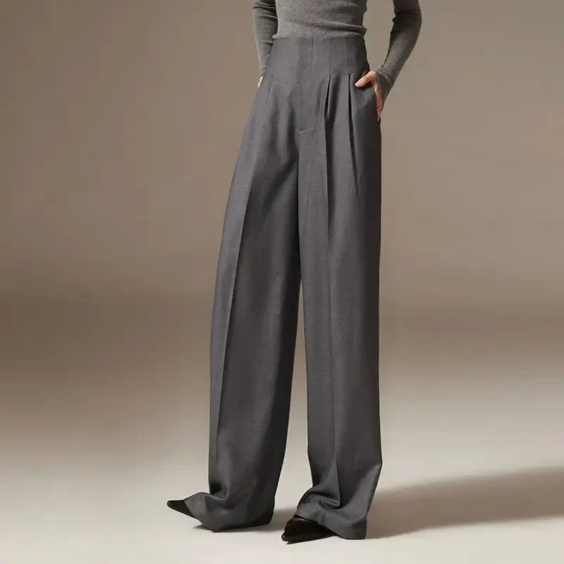 Muse & Valeur | Wide Leg Draped Pants for Women in Elegant Fabric