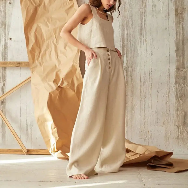 Muse & Valeur | Cotton Wide-Leg Pant for Women in Natural