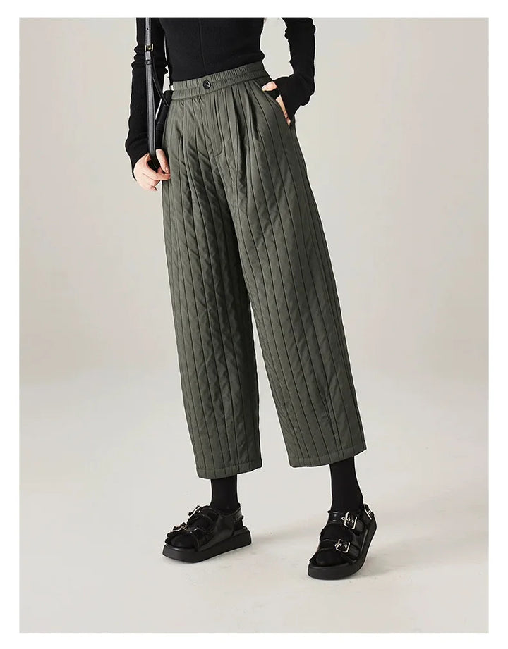 Muse & Valeur | Cotton Wide-Leg Pants for Women in Beige