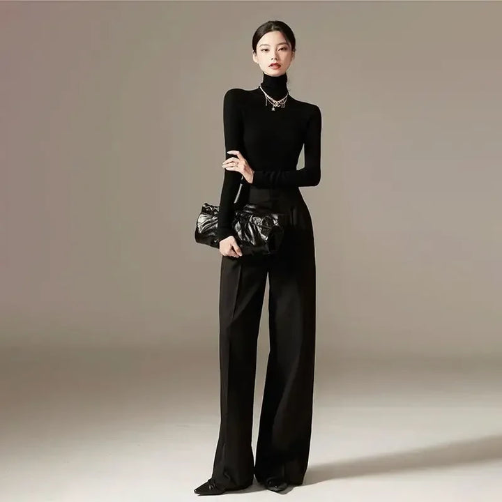 Muse & Valeur | Wide Leg Draped Pants for Women in Elegant Fabric